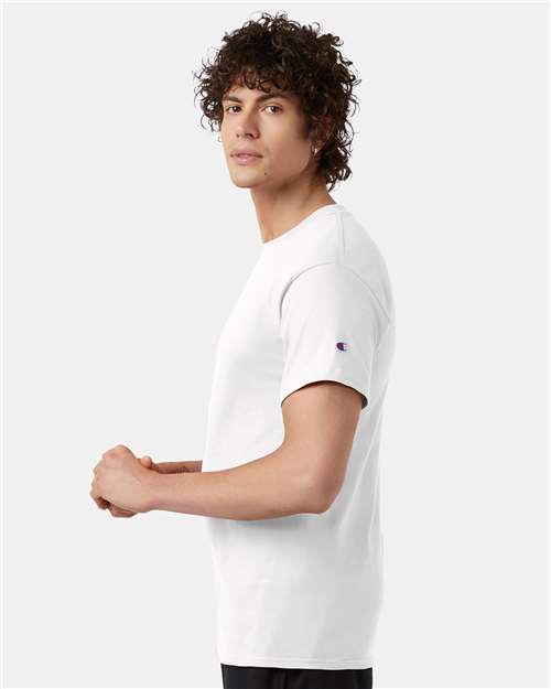 Champion T425 Unisex Classic T-Shirt - White - model side