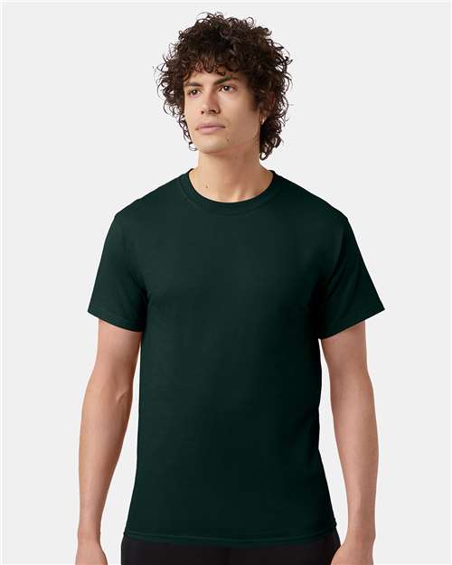 Champion T425 Unisex Classic T-Shirt - Dark Green - model front