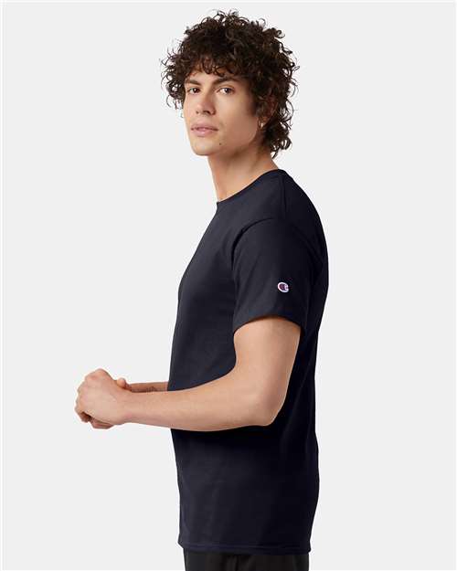 Champion T425 Unisex Classic T-Shirt - Navy - model side