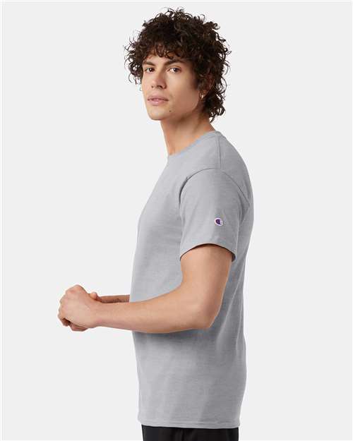 Champion T425 Unisex Classic T-Shirt - Light Steel - model side