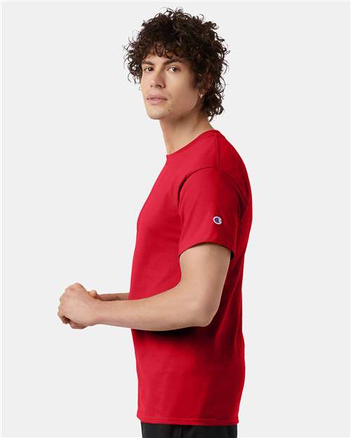 Champion T425 Unisex Classic T-Shirt - Red - model side