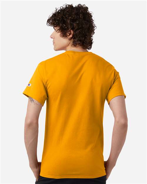 Champion T425 Unisex Classic T-Shirt - Gold - model back