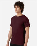 Champion T425 Unisex Classic T-Shirt - Maroon - model side