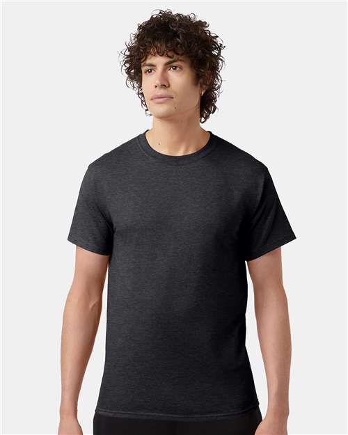 Champion T425 Unisex Classic T-Shirt - Charcoal Heather - model front