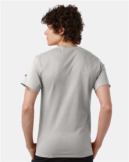 Champion T425 Unisex Classic T-Shirt - Ash - model back