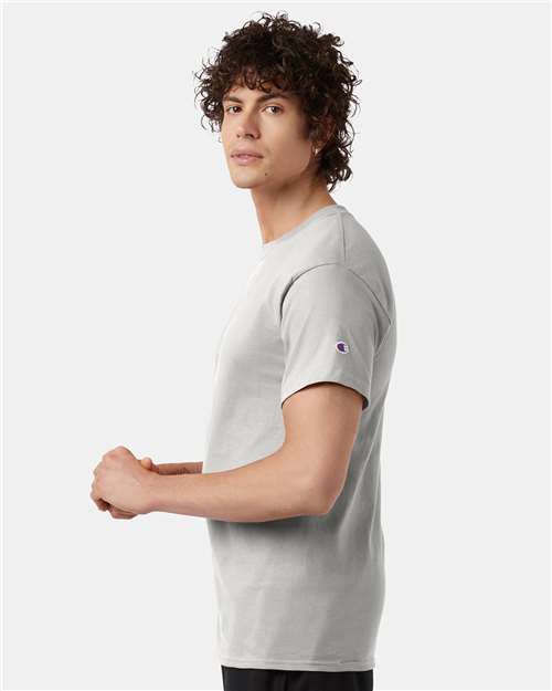 Champion T425 Unisex Classic T-Shirt - Ash - model side