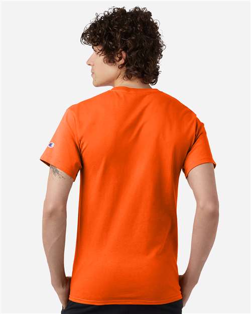 Champion T425 Unisex Classic T-Shirt - Orange - model back