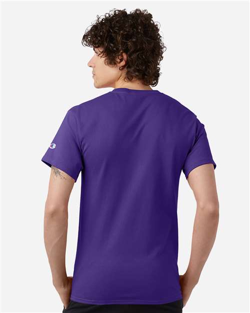 Champion T425 Unisex Classic T-Shirt - Purple - model back