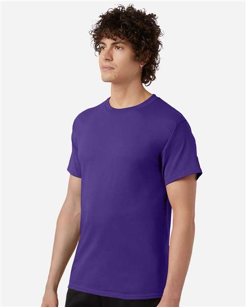 Champion T425 Unisex Classic T-Shirt - Purple - model side