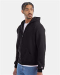 Champion S800 Powerblend Full-Zip Hooded Sweatshirt - Black - model side