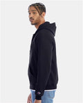 Champion S800 Powerblend Full-Zip Hooded Sweatshirt - Navy - model side