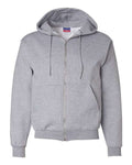 Champion S800 Powerblend Full-Zip Hooded Sweatshirt - Light Steel - flat front