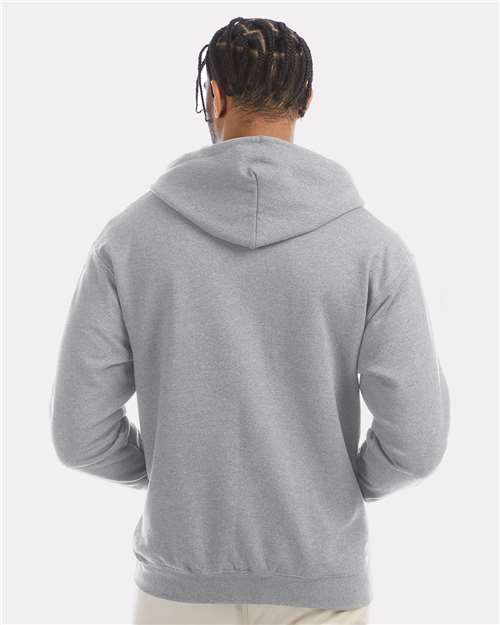 Champion S800 Powerblend Full-Zip Hooded Sweatshirt - Light Steel - model back