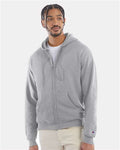 Champion S800 Powerblend Full-Zip Hooded Sweatshirt - Light Steel - model front