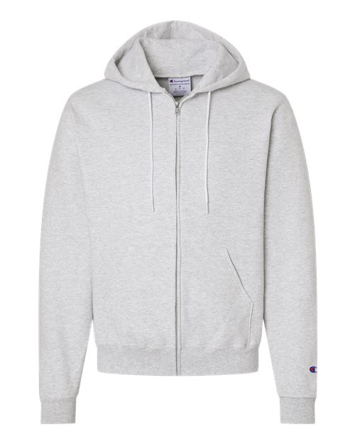 Champion S800 Powerblend Full-Zip Hooded Sweatshirt - Silver Grey - flat front