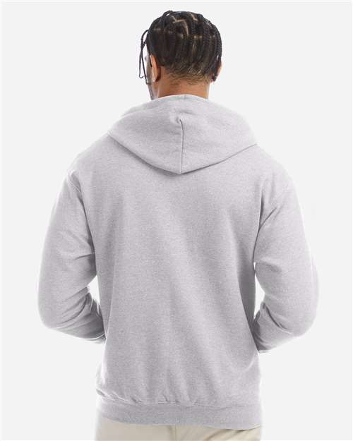 Champion S800 Powerblend Full-Zip Hooded Sweatshirt - Silver Grey - model back