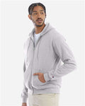 Champion S800 Powerblend Full-Zip Hooded Sweatshirt - Silver Grey - model side