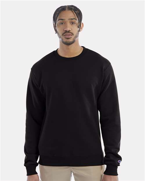 Champion S600 Powerblend Crewneck Sweatshirt - Black - model front