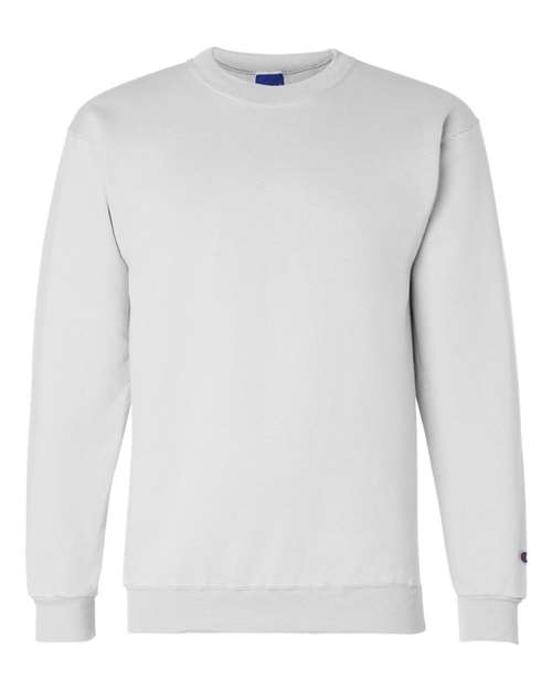 Champion S600 Powerblend Crewneck Sweatshirt - White - flat front