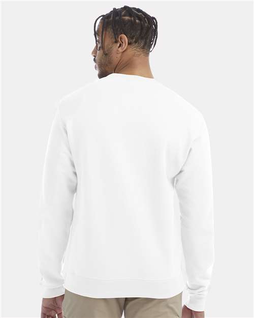 Champion S600 Powerblend Crewneck Sweatshirt - White - model back