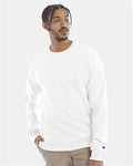 Champion S600 Powerblend Crewneck Sweatshirt - White - model front