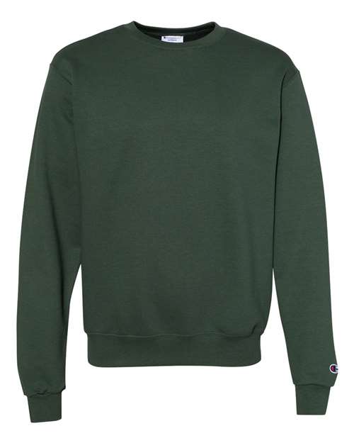 Champion S600 Powerblend Crewneck Sweatshirt - Dark Green - flat front