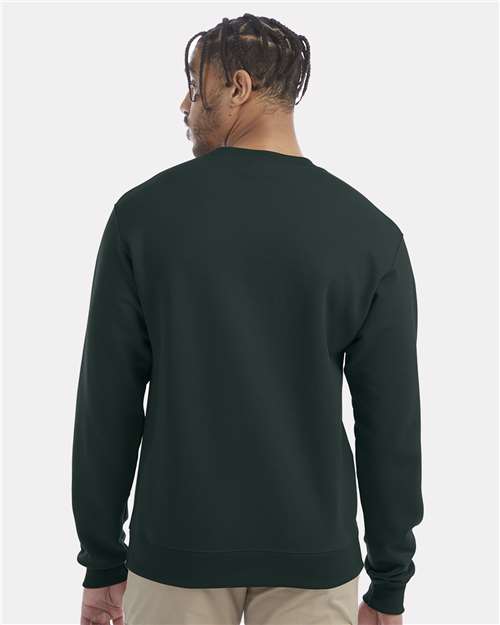 Champion S600 Powerblend Crewneck Sweatshirt - Dark Green - model back