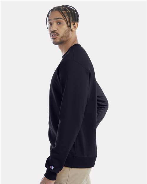 Champion S600 Powerblend Crewneck Sweatshirt - Navy - model side