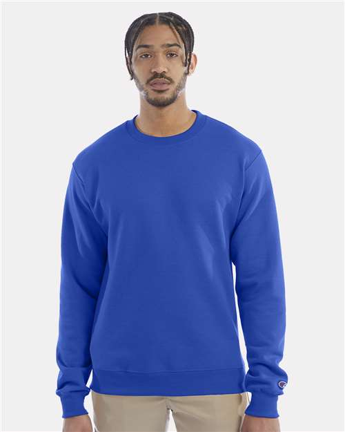 Champion S600 Powerblend Crewneck Sweatshirt - Royal Blue - model front