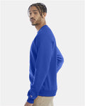 Champion S600 Powerblend Crewneck Sweatshirt - Royal Blue - model side