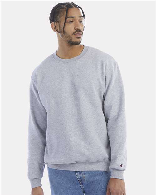 Champion S600 Powerblend Crewneck Sweatshirt - Light Steel - model front