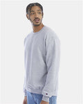 Champion S600 Powerblend Crewneck Sweatshirt - Light Steel - model side