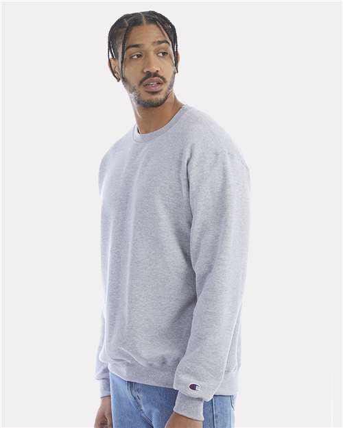 Champion S600 Powerblend Crewneck Sweatshirt - Light Steel - model side