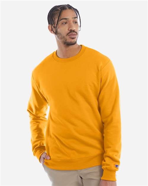 Champion S600 Powerblend Crewneck Sweatshirt - Gold - model front