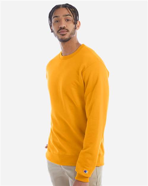 Champion S600 Powerblend Crewneck Sweatshirt - Gold - model side
