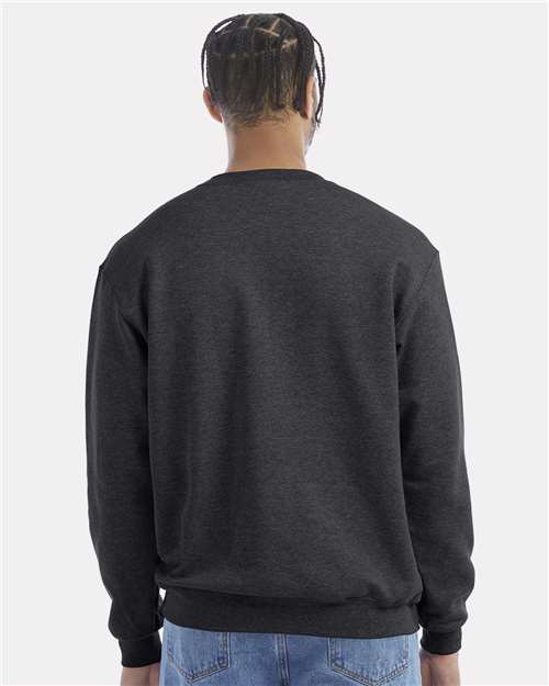 Champion S600 Powerblend Crewneck Sweatshirt - Charcoal Heather - model back