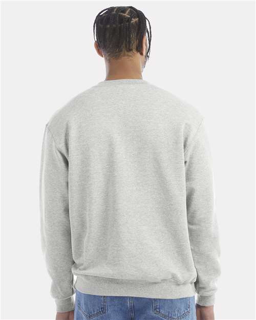Champion S600 Powerblend Crewneck Sweatshirt - Silver Grey - model back