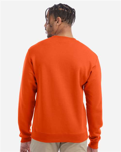 Champion S600 Powerblend Crewneck Sweatshirt - Orange - model back