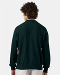 Champion S149 Unisex Reverse Weave Crewneck Sweatshirt - Dark Green - model back
