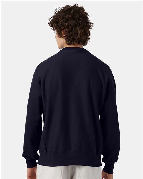 Champion S149 Unisex Reverse Weave Crewneck Sweatshirt - Navy - model back