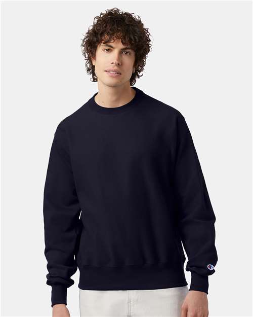 Champion S149 Unisex Reverse Weave Crewneck Sweatshirt - Navy - model front