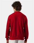 Champion S149 Unisex Reverse Weave Crewneck Sweatshirt - Scarlet - model back