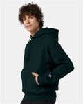 Champion S101 Unisex Reverse Weave Hooded Sweatshirt - Dark Green - model side