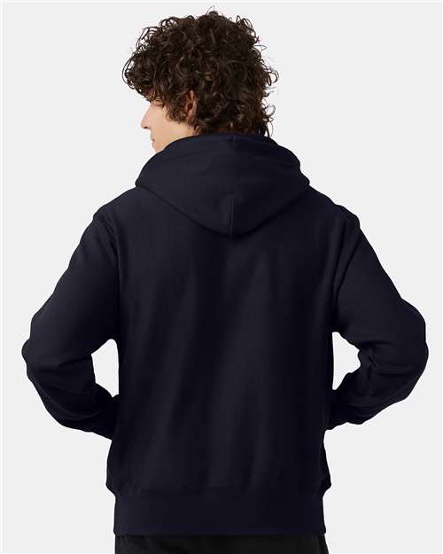 Champion S101 Unisex Reverse Weave Hooded Sweatshirt - Navy - model back