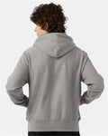 Champion S101 Unisex Reverse Weave Hooded Sweatshirt - Oxford Grey - model back