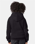 Champion S790 Youth Powerblend Hooded Sweatshirt - Black - model back