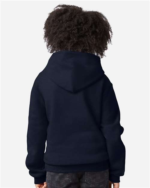 Champion S790 Youth Powerblend Hooded Sweatshirt - Navy - model back