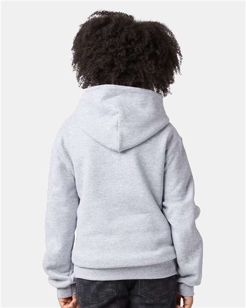 Champion S790 Youth Powerblend Hooded Sweatshirt - Light Steel - model back