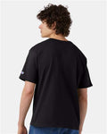 Champion T105 Unisex Heritage Jersey T-Shirt - Black - model back