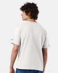 Champion T105 Unisex Heritage Jersey T-Shirt - White - model back